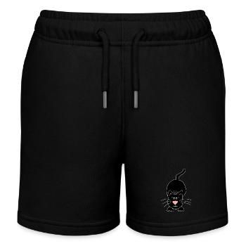 black cat - Kids Organic Sweat Shorts by Stanley/Stella - black - Front