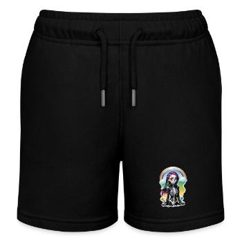 Halloween - Rock & Regenbogen - Kinder Organic Joggingshorts Mini Bolter von Stanley/Stella - Schwarz - Vorne