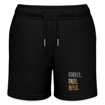 Onkel Pate Held Geschenk für Patenonkel - Kinder Organic Joggingshorts Mini Bolter von Stanley/Stella - Schwarz - Vorne