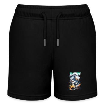 Natur & Bergwandern - Kinder Organic Joggingshorts Mini Bolter von Stanley/Stella - Schwarz - Vorne