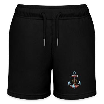 Anker Symbol Hafen - Kinder Organic Joggingshorts Mini Bolter von Stanley/Stella - Schwarz - Vorne