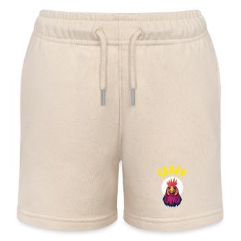 Verrückter Hahn! - Kinder Organic Joggingshorts Mini Bolter von Stanley/Stella - Natur - Vorne