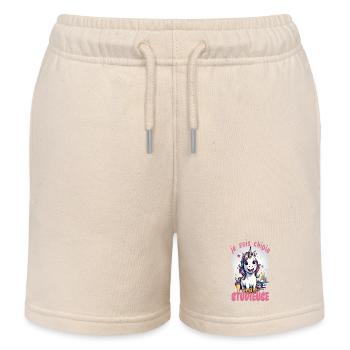 je suis chipie mais studieuse 5 - Short de jogging enfant bio Stanley/Stella - écru doux - Devant