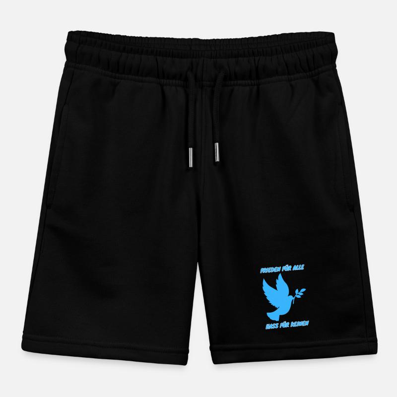 Demo Peace for All Hate for No 4 Kids Organic Sweat Shorts by Stanley/Stella
