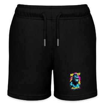 Gorilla mit Goldkette - Kinder Organic Joggingshorts Mini Bolter von Stanley/Stella - Schwarz - Vorne