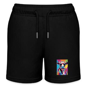 Vache à lunettes - Short de jogging enfant bio Stanley/Stella - noir - Devant