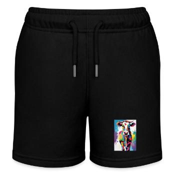 Colorful Cow - Kids Organic Sweat Shorts by Stanley/Stella - black - Front