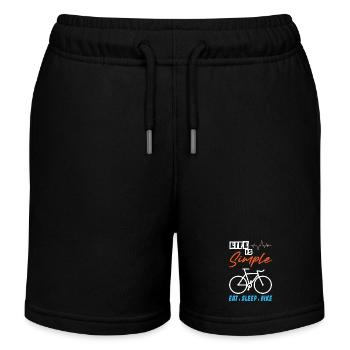 La vie est simple Manger Dormir Vélo - Short de jogging enfant bio Stanley/Stella - noir - Devant