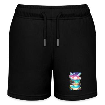 Beach Holidays Sun Sea - Kids Organic Sweat Shorts by Stanley/Stella - black - Front