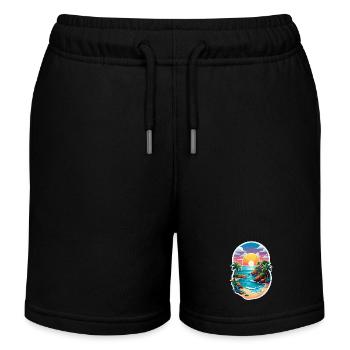 Beach Holidays Sun Sea - Kids Organic Sweat Shorts by Stanley/Stella - black - Front