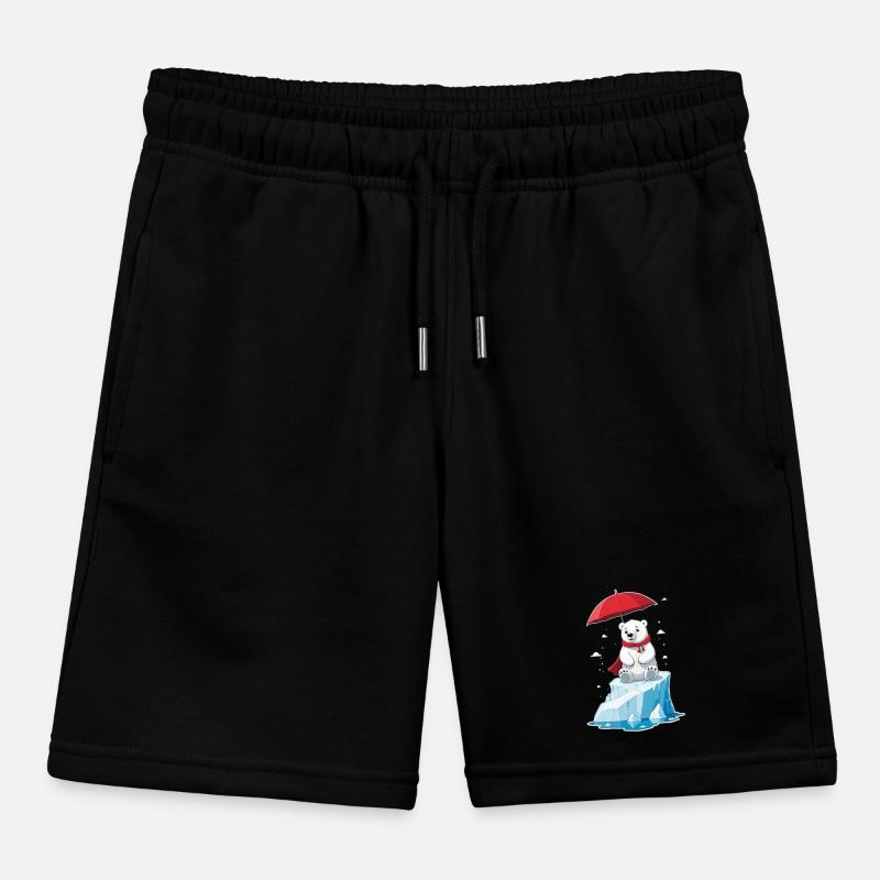 Polar Bear, Ice & Parasol Kids Organic Sweat Shorts by Stanley/Stella