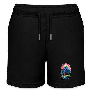 Berg Natur Wandern Klettern See - Kinder Organic Joggingshorts Mini Bolter von Stanley/Stella - Schwarz - Vorne