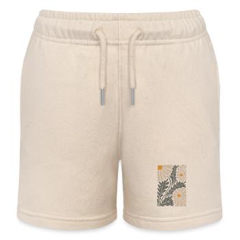 Fleurs groovy retro - Short de jogging enfant bio Stanley/Stella - écru doux - Devant