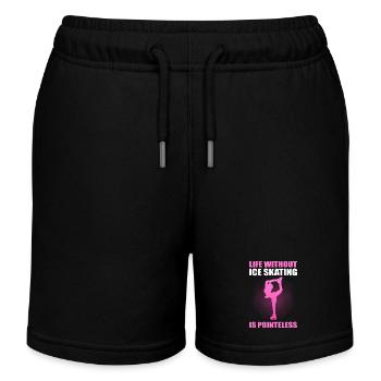 Schlittschuh Schlittschuhlaufen Eislauf - Kinder Organic Joggingshorts Mini Bolter von Stanley/Stella - Schwarz - Vorne