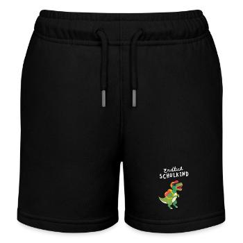 Endlich Schulkind Einschulung Dinosaurier Dino - Kinder Organic Joggingshorts Mini Bolter von Stanley/Stella - Schwarz - Vorne