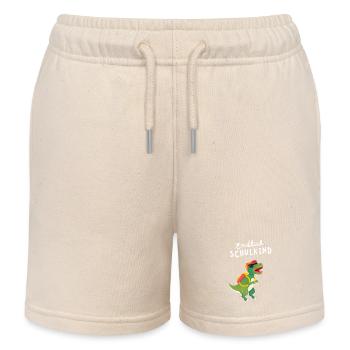Endlich Schulkind Einschulung Dinosaurier Dino - Kinder Organic Joggingshorts Mini Bolter von Stanley/Stella - Natur - Vorne