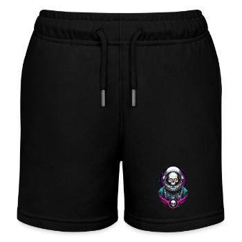 Astronaut Weltraum Schädel - Kinder Organic Joggingshorts Mini Bolter von Stanley/Stella - Schwarz - Vorne