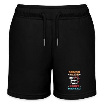 3D Printing - Kids Organic Sweat Shorts by Stanley/Stella - black - Front
