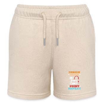 3D Printing - Kids Organic Sweat Shorts by Stanley/Stella - soft Ecru - Front