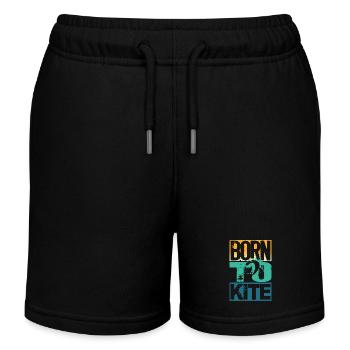 Born to Kite - Kids Organic Sweat Shorts by Stanley/Stella - black - Front