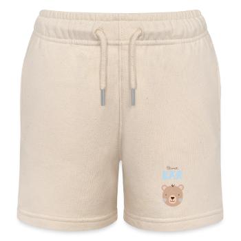 Kleiner Bär hellblau Junge Kinderzimmer Geburtstag - Kinder Organic Joggingshorts Mini Bolter von Stanley/Stella - Natur - Vorne