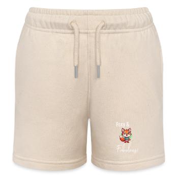 Foxy and fabulous! - Kids Organic Sweat Shorts by Stanley/Stella - soft Ecru - Front