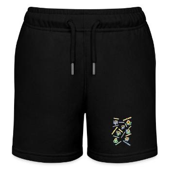 Sonnenblumen - Kinder Organic Joggingshorts Mini Bolter von Stanley/Stella - Schwarz - Vorne