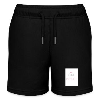 Girl Power Simple Typography - Kids Organic Sweat Shorts by Stanley/Stella - black - Front