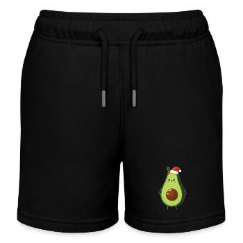 Weihnachten Avocado Weihnachtsmann Mistel - Kinder Organic Joggingshorts Mini Bolter von Stanley/Stella - Schwarz - Vorne