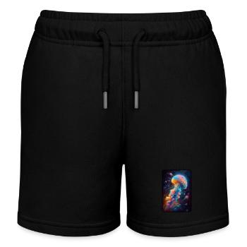 Cosmic Jellyfish Artwork - Kids Organic Sweat Shorts by Stanley/Stella - black - Front