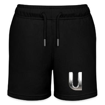 Chrome ,, U " Metallic - Kids Organic Sweat Shorts by Stanley/Stella - black - Front
