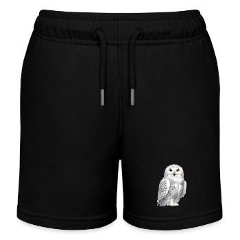 Snowy Owl - Kids Organic Sweat Shorts by Stanley/Stella - black - Front