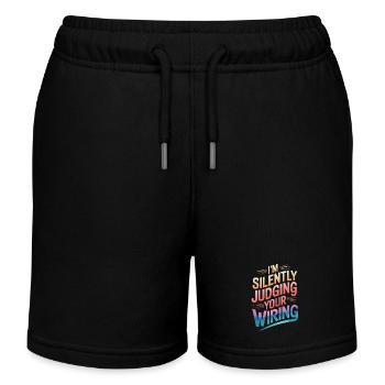 Electrician Electronics Technician Craftsman Profession Saying - Kids Organic Sweat Shorts by Stanley/Stella - black - Front