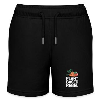Vegetarisch Vegan Veggie Vegetarier - Kinder Organic Joggingshorts Mini Bolter von Stanley/Stella - Schwarz - Vorne