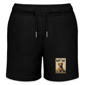 Hund, harter Tag. - Kinder Organic Joggingshorts Mini Bolter von Stanley/Stella - Schwarz - Vorne