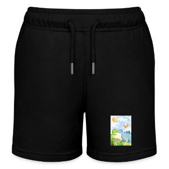Dino - Kids Organic Sweat Shorts by Stanley/Stella - black - Front
