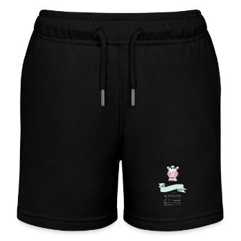 Personalized gift for birth - little girl - Kids Organic Sweat Shorts by Stanley/Stella - black - Front