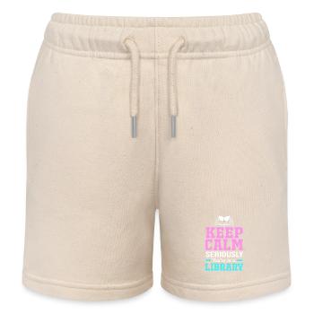 Library Book Bookworm Reading Bookworm - Kids Organic Sweat Shorts by Stanley/Stella - soft Ecru - Front