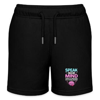 Speech Therapist Speech Therapy Speech Therapist - Kids Organic Sweat Shorts by Stanley/Stella - black - Front