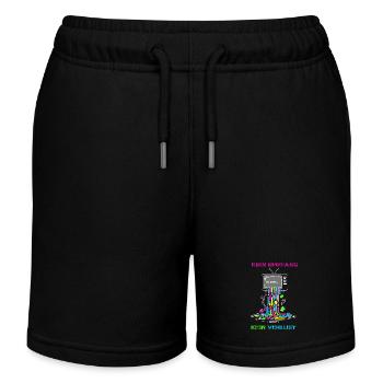 German TV - No reception, no loss - Kids Organic Sweat Shorts by Stanley/Stella - black - Front