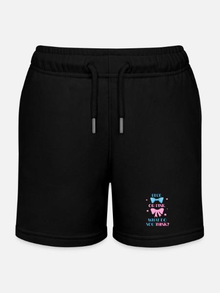 Baby Gender Reveal Party - Kids Organic Sweat Shorts by Stanley/Stella - black