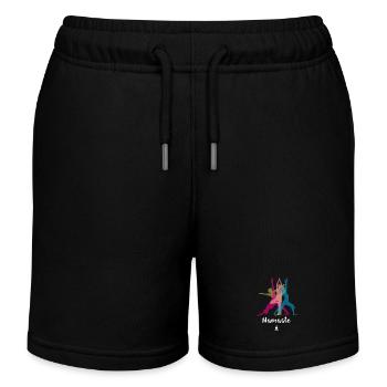 yoga namaste spirituell sport frau om meditation - Kinder Organic Joggingshorts Mini Bolter von Stanley/Stella - Schwarz - Vorne