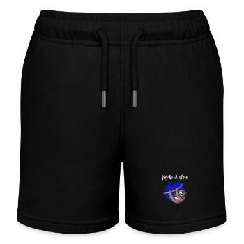 sloth make it slow Faultier langsam Nerd pc chill - Kinder Organic Joggingshorts Mini Bolter von Stanley/Stella - Schwarz - Vorne