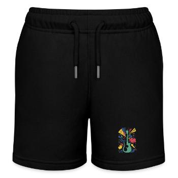 Symphonie de guitare colorée - Short de jogging enfant bio Stanley/Stella - noir - Devant
