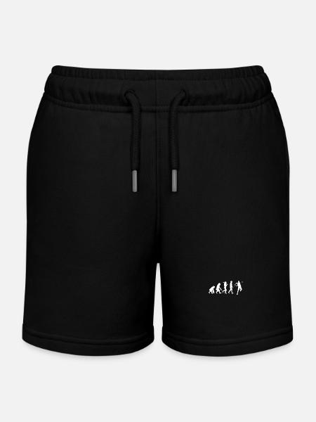 Funny Tennis Shirt Evolution of Tennis - Kids Organic Sweat Shorts by Stanley/Stella - black