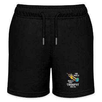 Trompete Solos Weißer Text - Kinder Organic Joggingshorts Mini Bolter von Stanley/Stella - Schwarz - Vorne