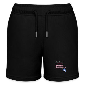Das Leben ist kein Ponyschlecken pink - Kinder Organic Joggingshorts Mini Bolter von Stanley/Stella - Schwarz - Vorne
