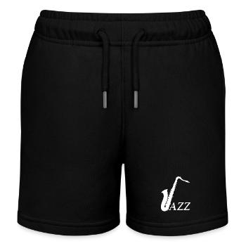Jazz - Saxophon - Kinder Organic Joggingshorts Mini Bolter von Stanley/Stella - Schwarz - Vorne