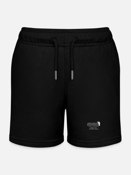 Aerospace Engineer-Big Fan of Outer Space - Kids Organic Sweat Shorts by Stanley/Stella - black