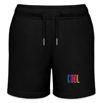 Texte en bois dégradé COOL - Short de jogging enfant bio Stanley/Stella - noir - Devant